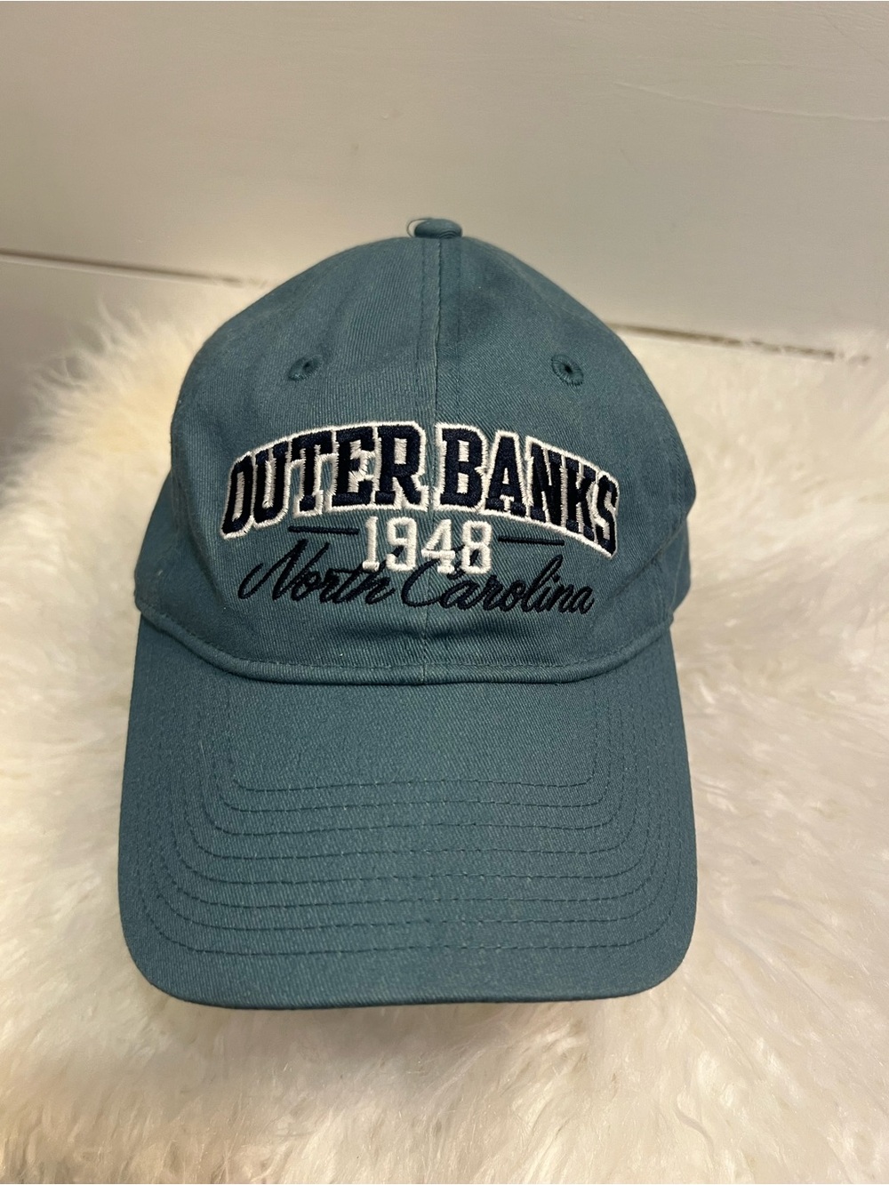 'Outer Banks' Embroidered Baseball Hat beach hat vacation North Carolina aqua